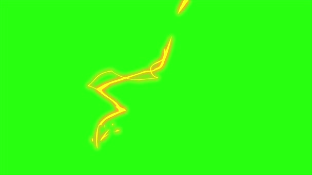 Loop Animation Blixtnedslag Elektriska Grön Skärm Bakgrund Blixtnedslag Dubbel Effekt — Stockvideo
