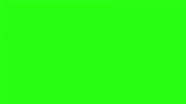 Цикл Анимации Электрические Молнии Зеленом Фоне Экрана Молния Двойной Удар — стоковое видео