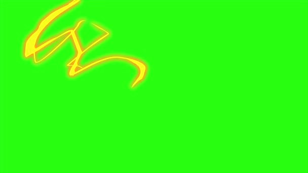 Цикл Анимации Электрические Молнии Зеленом Фоне Экрана Молния Одного Удара — стоковое видео
