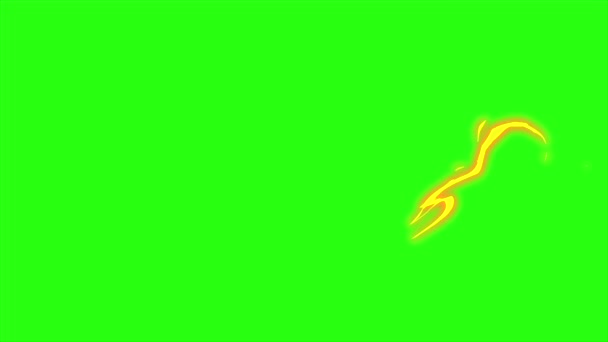 Loop Animatie Bliksem Elektrisch Groen Scherm Achtergrond Blikseminslag Dan Stuiteren — Stockvideo
