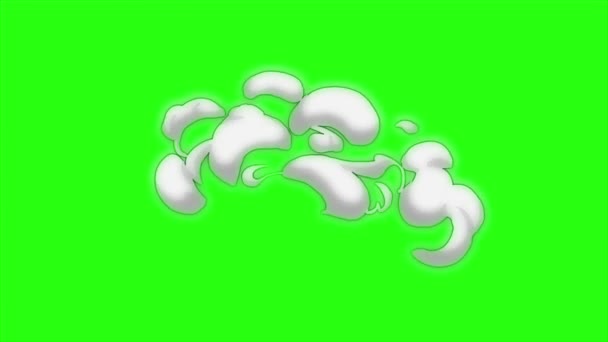 緑の画面を背景にしたアニメーションの煙 煙のパフ小さな効果 — ストック動画