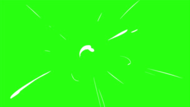 Yeşil Ekran Arkaplanı Üzerinde Canlandırma Swoosh Eylem Efekti Hızlı Merkez — Stok video