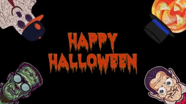 Boldog Halloween Video Animáció Akkor Használja Felvételeket Videó Halloween Témájú — Stock videók