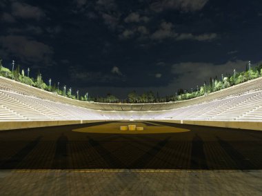 Several poses captured during an evening visit in Panathenaic Stadium of Athens, Greece
