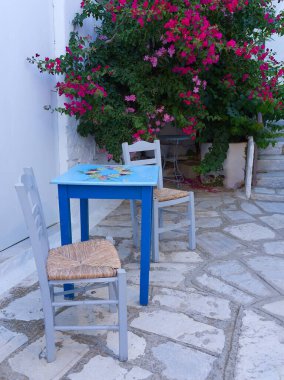 Greek island village alleys during summer. High quality photo