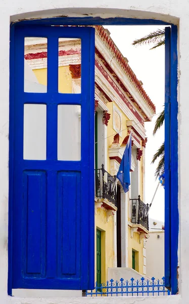Town hall in aegean island of Serifos, Cyclades, Greece