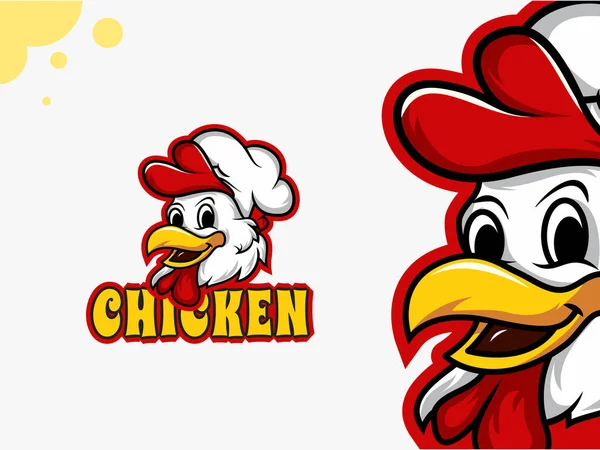 Cree Una Mascota Logotipo Para Restaurante Pollo Cuestión Minutos Que — Vector de stock