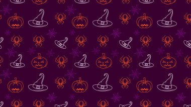 Yeni şablon için düz illüstrasyon Cadılar Bayramı deseni