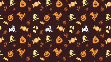 Yeni şablon için düz illüstrasyon Cadılar Bayramı deseni