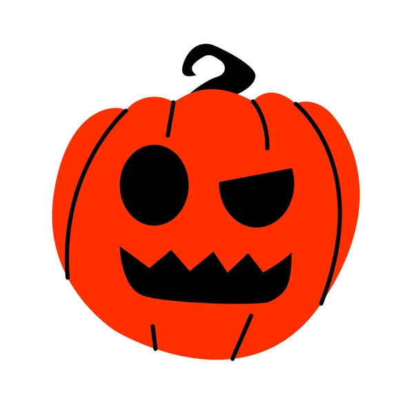 Halloween Pumpkin Scary Face White Evil Pumpkin — Stockvektor