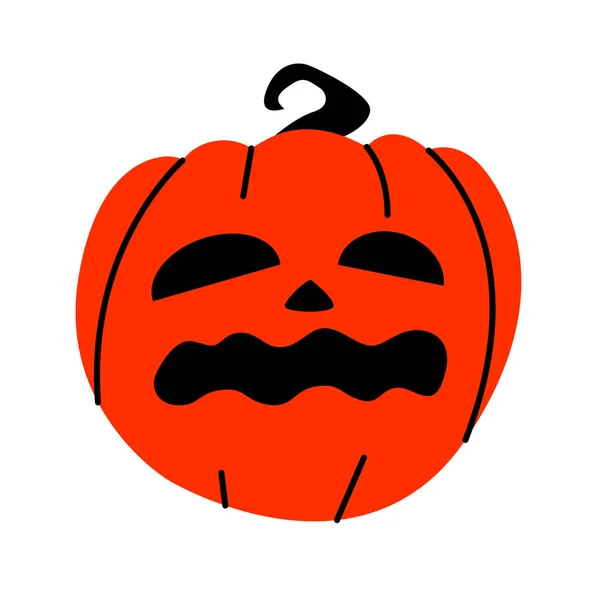 Halloween Pumpkin Scary Face White Evil Pumpkin — Stockvektor