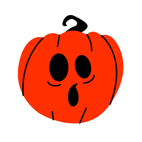 Halloween Pumpkin Scary Face White Evil Pumpkin — Stock vektor