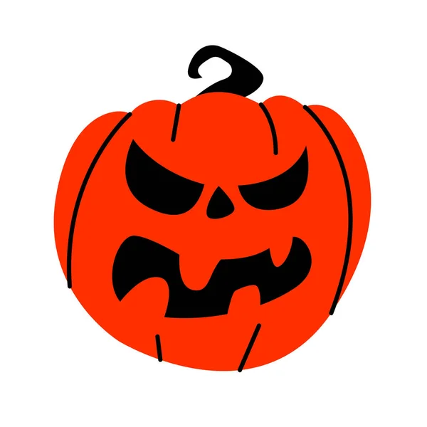 Halloween Pumpkin Scary Face White Evil Pumpkin — Stockvektor