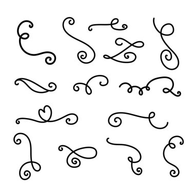 Elle çizilmiş öğeleri ve Monogram düğünler, Sevgililer günü, tatil, Bebek tasarım, doğum günü için.