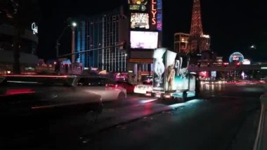 Timelapse of night view of Las Vegas with long shutter speed