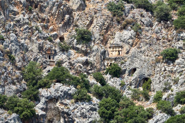 The ancient city of Myra, located in the district of Demre, Antalya, Turkey, was founded on the plain of the same name. The ancient city of Myra is especially famous for its Lycian Period rock tombs, Roman Period theater.                           