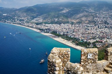 Magnificent view of Alanya district of Antalya city of Turkey, from Alanya Castle.