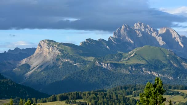Timelapse Moving Clouds Alps Alpe Siusi Castelrotto Summer 2021 High — Stok video
