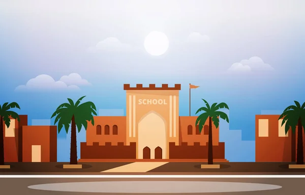 Arabische Schulbaustudie Lernen Bildung Vektor Illustration — Stockvektor