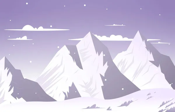 Snow High Peak Mountain Fagyasztott Jég Természet Tájkép Kaland Illusztráció — Stock Vector