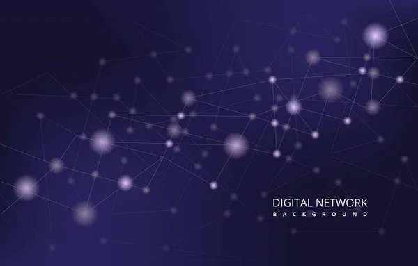 Nebula Digital Network Connection Technology Fundo Vetorial Abstrato — Vetor de Stock