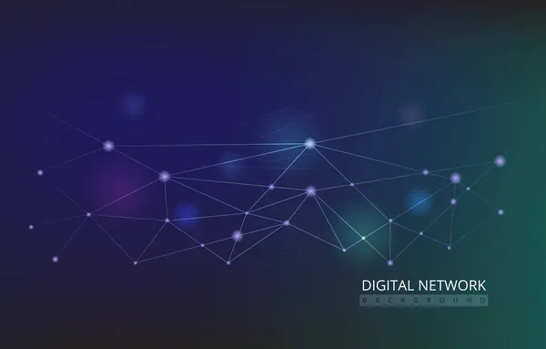 Digital Network Connection Internet Technology Abstrak Vector Background - Stok Vektor