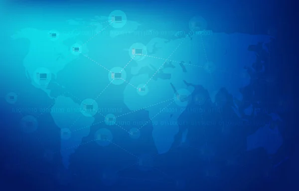 Global Digital Network Communication Connection Internet Computer Technology Business — Διανυσματικό Αρχείο