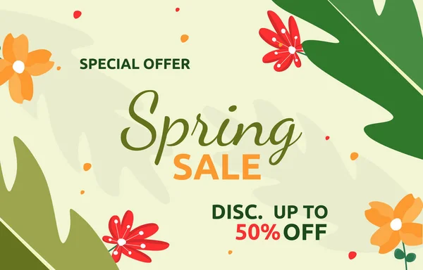 Special Spring Sale Flower Floral Season Marketing Banner Business — Vector de stock