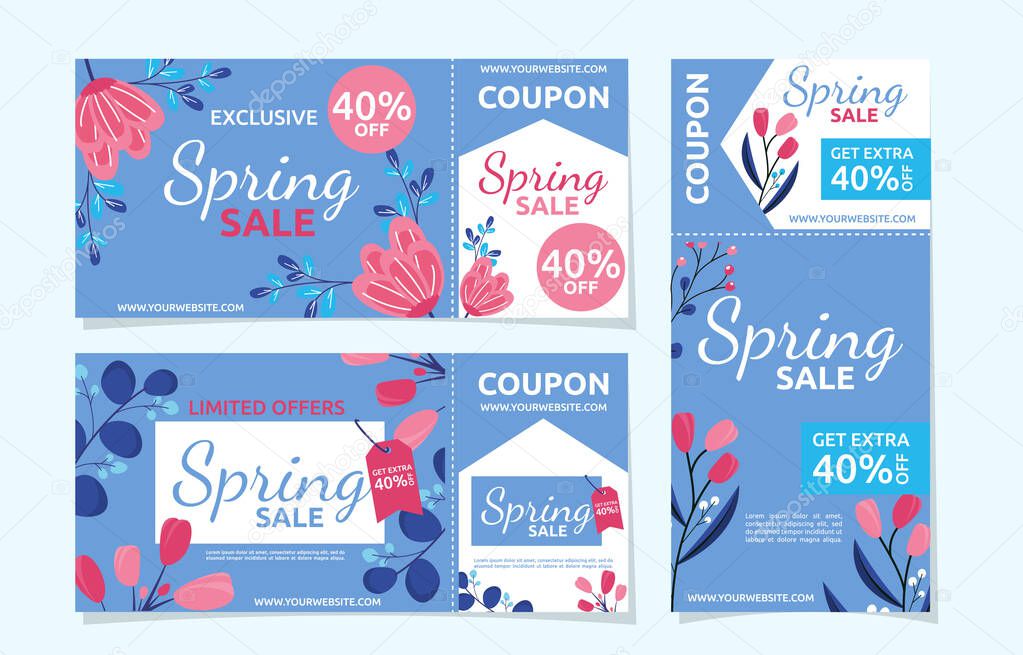 Coupon Spring Sale Flower Floral Season Marketing Banner Business