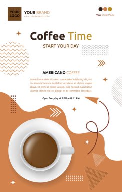 Coffee Shop Cafe Social Media Post Template Promotion Flyer Brochure