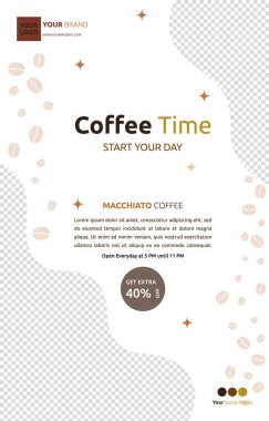 Coffee Cafe Social Media Post Template Flyer Promotion Blank Space