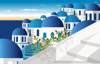 Santorini 'nin Eşsiz Binası Yunanistan Yaz Tatili Seyahat Turizm Manzarası