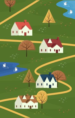 Küçük Ev Gölü Güzel Yaz Köyü Doğa Kartı