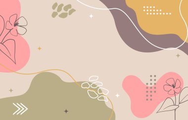 Şirin Doğa Çiçeği Minimalist Kız Soyut Duvar Kağıdı