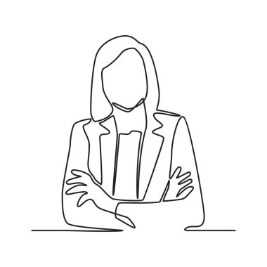 İş Kadınları Bürosu Çalışanları Aralıksız Çizim Çizimi Tasvirini Konsept Etti