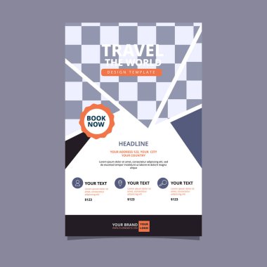 Modern Seyahat Turu Tatil Uçuşu Broşürü Boş Alan Tasarımı Şablonu