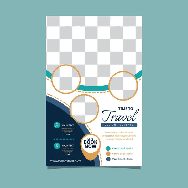 Travel Tour Holiday Facation Circle Flyer Brochure Poster Blank Space – stockvektor