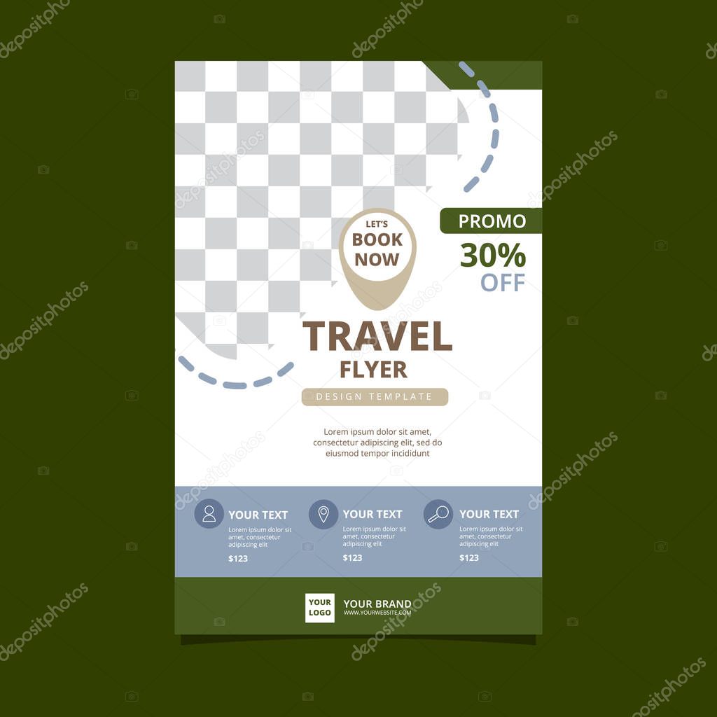Travel Tour Holiday Vacation Diamond Flyer Brochure Poster Blank Space Design Template