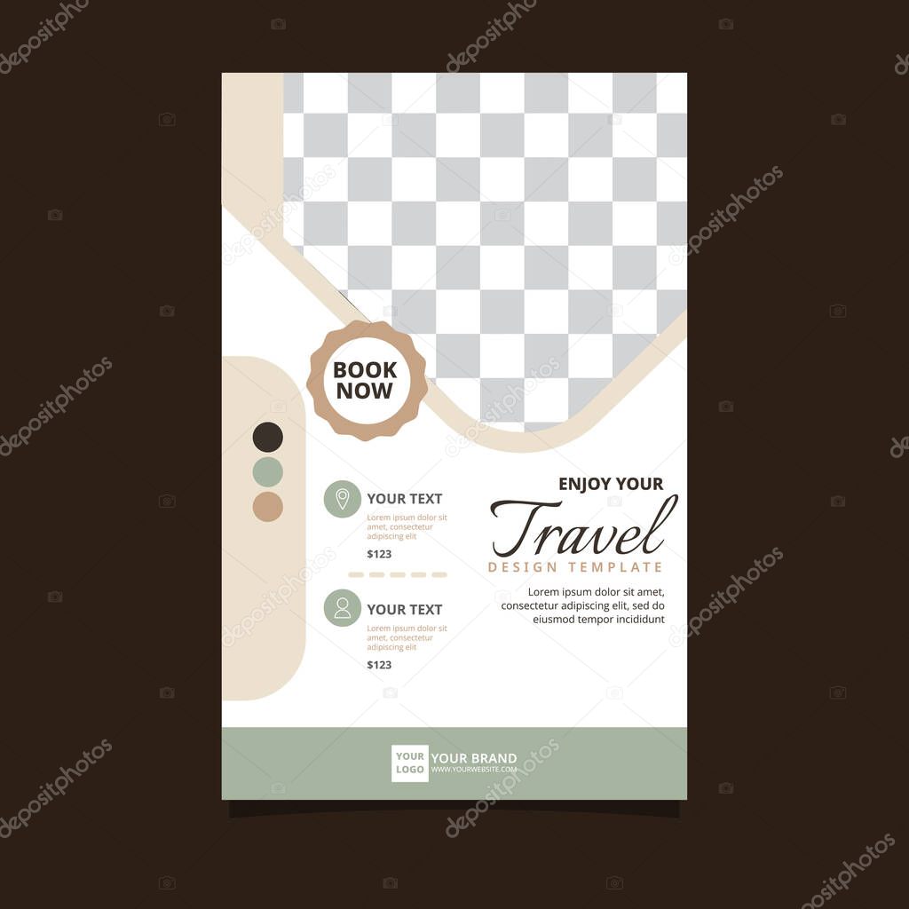 Travel Tour Holiday Vacation Hexagon Flyer Brochure Poster Blank Space Design Template