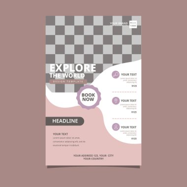 Dalga Seyahati Tatil Gezisi Broşür Broşürü Boş Alan Tasarımı Şablonu