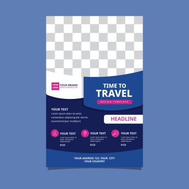 Basit Seyahat Turu Tatil Gezisi Broşür Broşürü Boş Alan Tasarımı Şablonu