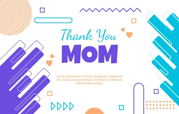 Teşekkürler Anneler Günü Hediyesi Memphis Soyut Tarzı — Stok Vektör