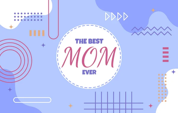 Melhor Mãe Mãe Dia Dom Cartão Memphis Estilo Abstrato — Vetor de Stock