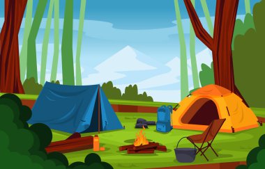 Yaz Kampı Çadırı Açık Dağ Doğası Macera Tatili