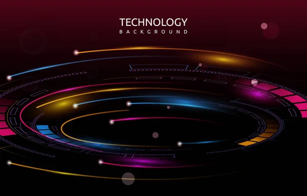 Futuristic Digital Circle Abstract Digital Technology Background — Stockový vektor