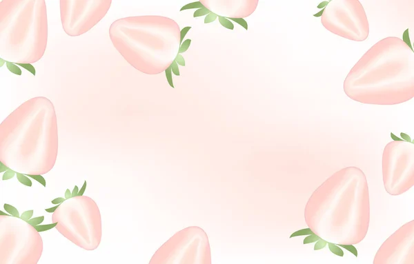 Fresh Healthy Food Strawberry Fruit Pastel Color Background — Vector de stock