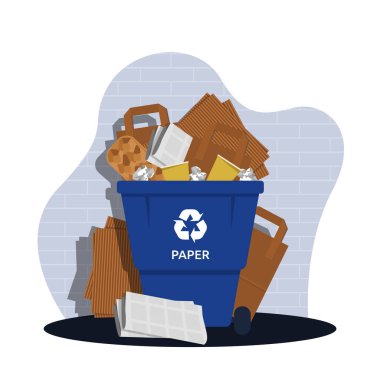 Kağıt Plastik Cam Kutu Ev Geri Dönüşüm Eşyaları Çizimi