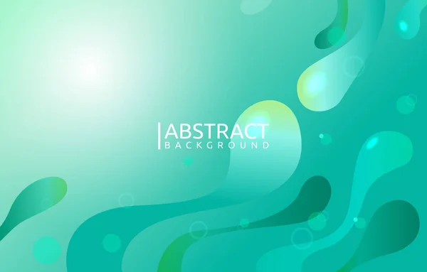 Bubble Wave Fluid Liquid Mint Green Turquoise Abstract Background — 스톡 벡터