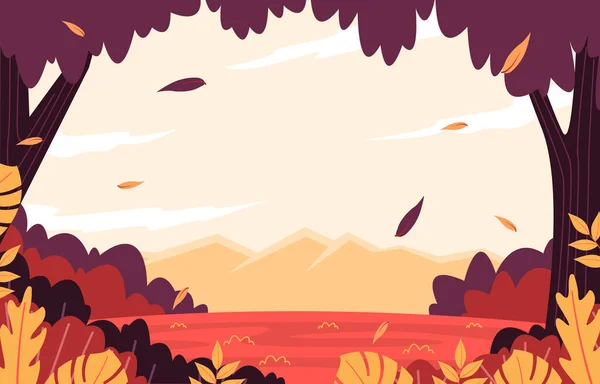 Fallen Leaf Fall Autumn Mountain Nature View — Vector de stock