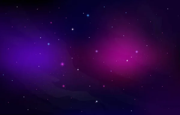 Beautiful Night Sky Space View Stars Background — Stockový vektor
